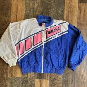 Vintage 80s Team Yamaha USA Moto Cross Jacket Windbreaker Men’s Large Retro Rare